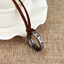 Load image into Gallery viewer, Nathan Drake Pray Necklace with leather cord..