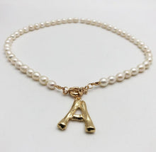 Load image into Gallery viewer, A Girl Loves Her Pearls Initial Necklace Pendant