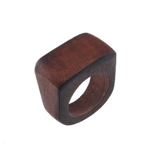 Natural Wooden Geometric Bohemia Style Rings