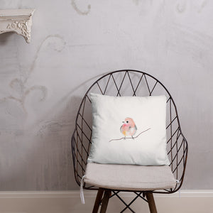 Pink Birdie Throw Pillow