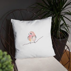 Pink Birdie Throw Pillow