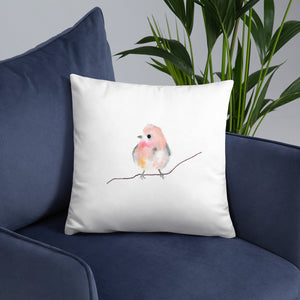 Pink Birdie Throw Pillow