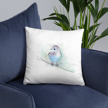 Load image into Gallery viewer, Blue Birdie of Happiness Throw Pillow