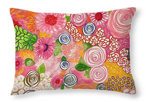 Happy Little Flowers - Throw Pillow