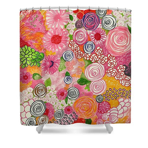 Happy Little Flowers - Shower Curtain