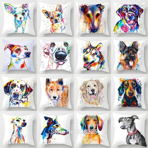 Watercolor Dog Pillow Covers