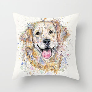 Watercolor Dog Pillow Covers
