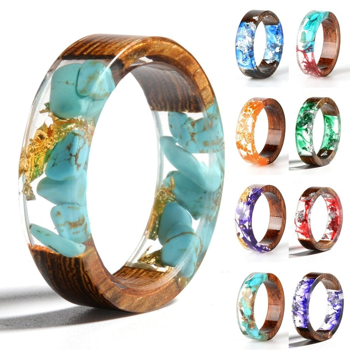 Wood Accent Resin Ring