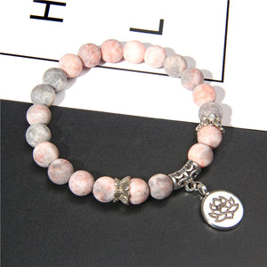 Natural Stone Bracelet with Charm