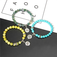 Load image into Gallery viewer, Natural Stone Bracelet with Charm