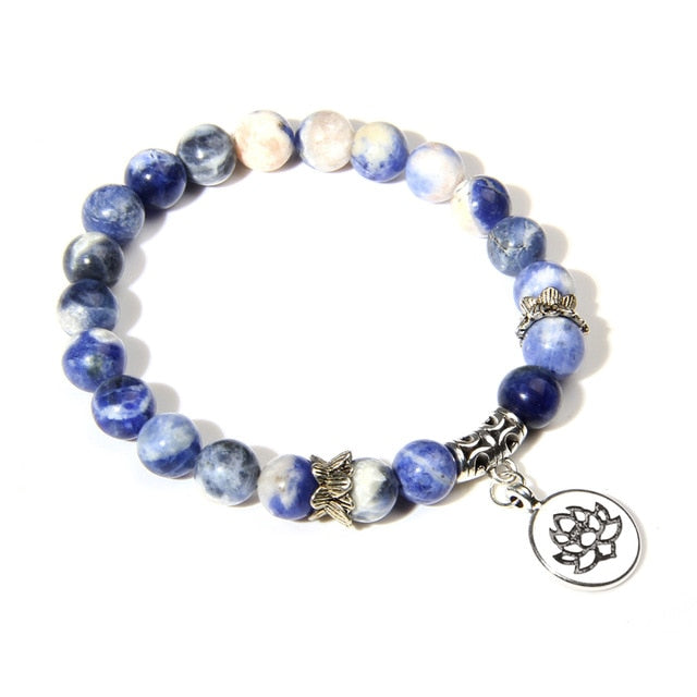 Natural Stone Bracelet with Charm