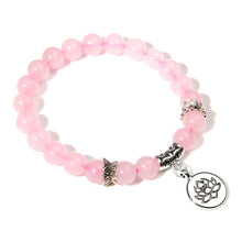 Load image into Gallery viewer, Natural Stone Bracelet with Charm
