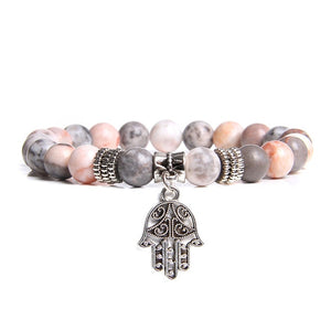 Natural Stone Bracelet with Charm