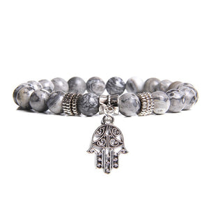 Natural Stone Bracelet with Charm