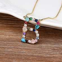 Load image into Gallery viewer, Initial Necklace in colorful rhinestones