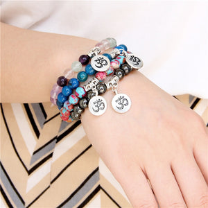 Natural Stone Bracelet with Charm