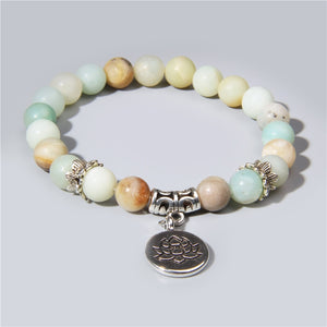 Natural Stone Bracelet with Charm